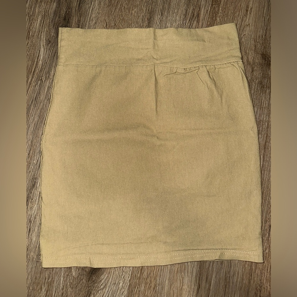 Nella Fantasia Tan Bodycon Mini Skirt